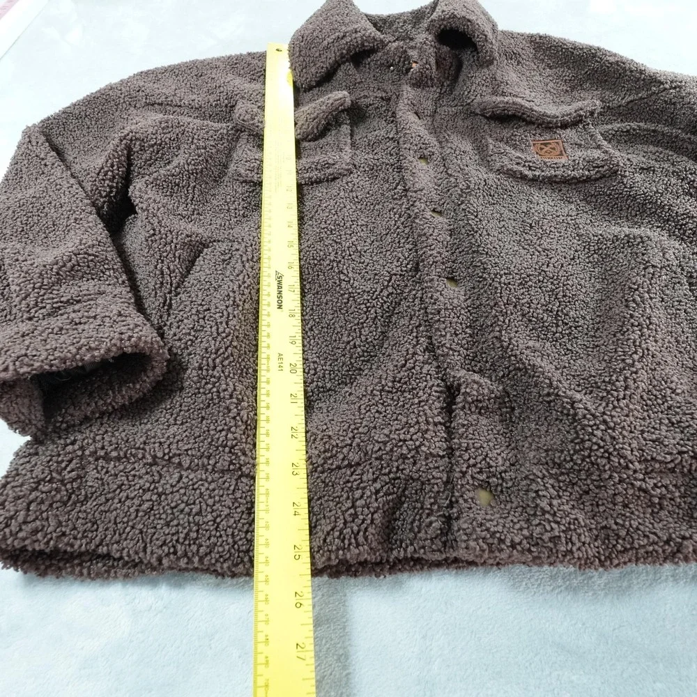 Dixxon Flannel Co Sherpa Jacket Mens L Brown Snap Flannel Lined Trucker Pockets - Picture 4 of 12